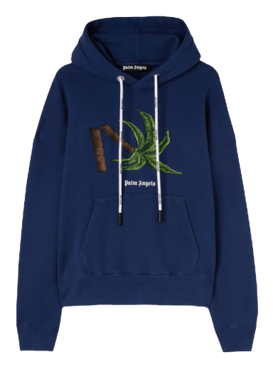 Sweatshirt Palm Angels Broken Palm Hoodie Mørkeblå | PMBB058S22FLE0174655