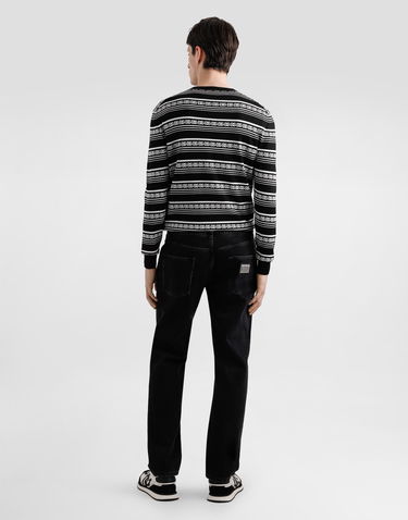 Sweater Dolce & Gabbana Dolce & Gabbana Silk Crew-Neck Pullover with Logo Sort | GXX02TJBSN4N0004, 2