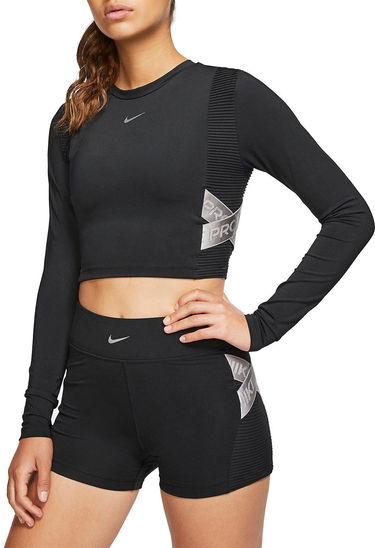 Crop top Nike Pro Capsule Aero-Adapt Long Sleeve Crop Top Sort | bv4134-010, 0