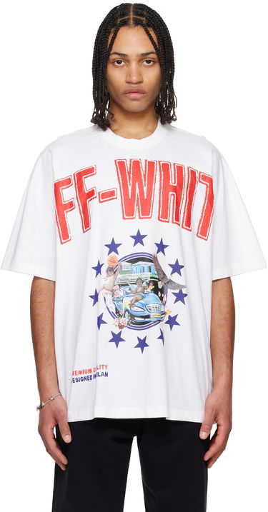 T-shirt Off-White Off-White Fresco Star Graphic T-Shirt Hvid | OMAA161S25JER0010120, 0
