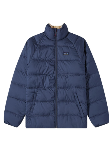 Puffer jakke Patagonia Reversible Silent Down Jacket Mørkeblå | 20670-NENA