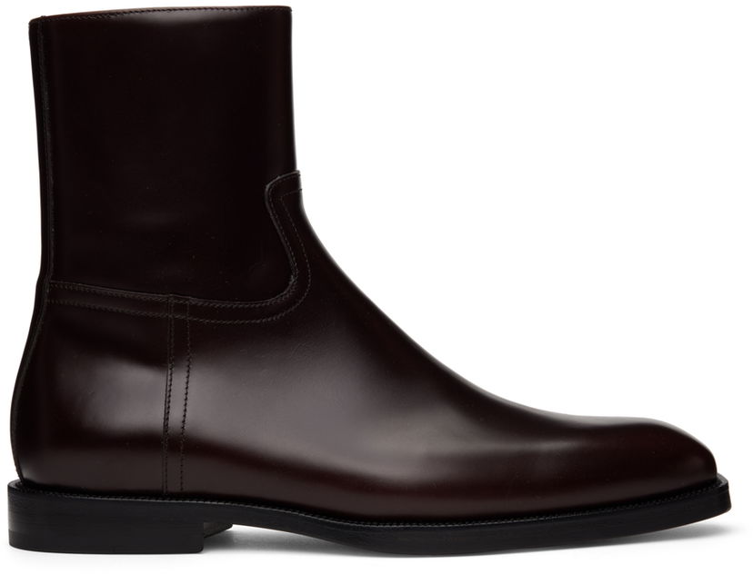 Sneakers og sko Dries Van Noten Dries Van Noten Leather Boots Bourgogne | MW222-165-101