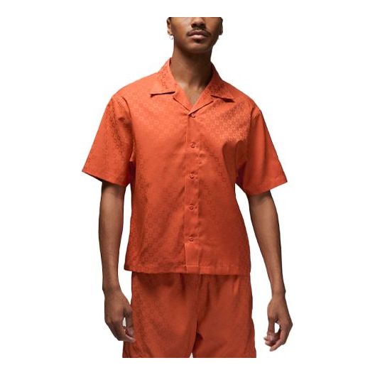 Skjorte Jordan Essentials Short Sleeve Button-Down Shirt Orange | DX9682-812
