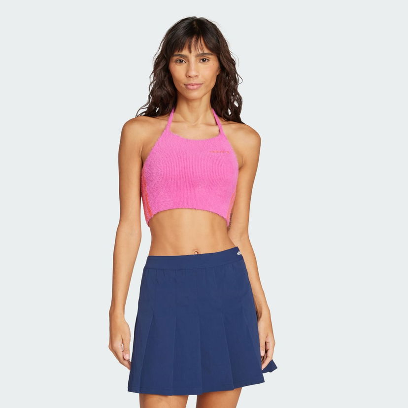 Crop top adidas Performance Halter Knit Top Lyserød | JW6002