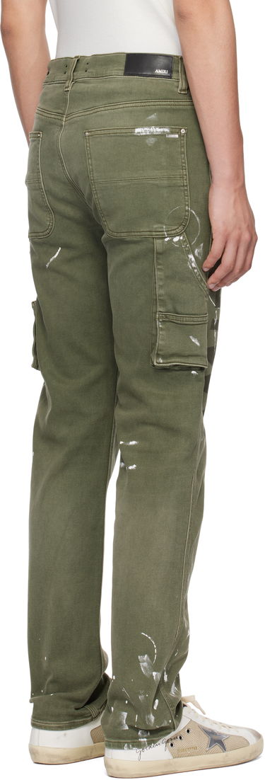 Jeans AMIRI AMIRI Army Logo Painted Slim Workman Jeans Grøn | AMDNSM1018, 2