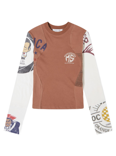 T-shirt Marine Serre Regenerated Graphic Patchwork T-Shirt Brun | WTO106-BR51