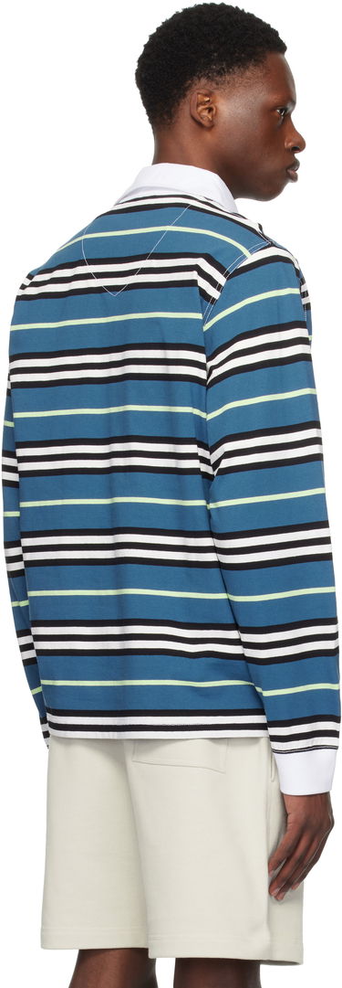 Polo skjorte Burberry Burberry Long-Sleeve Striped Polo Blå | 8106236, 2