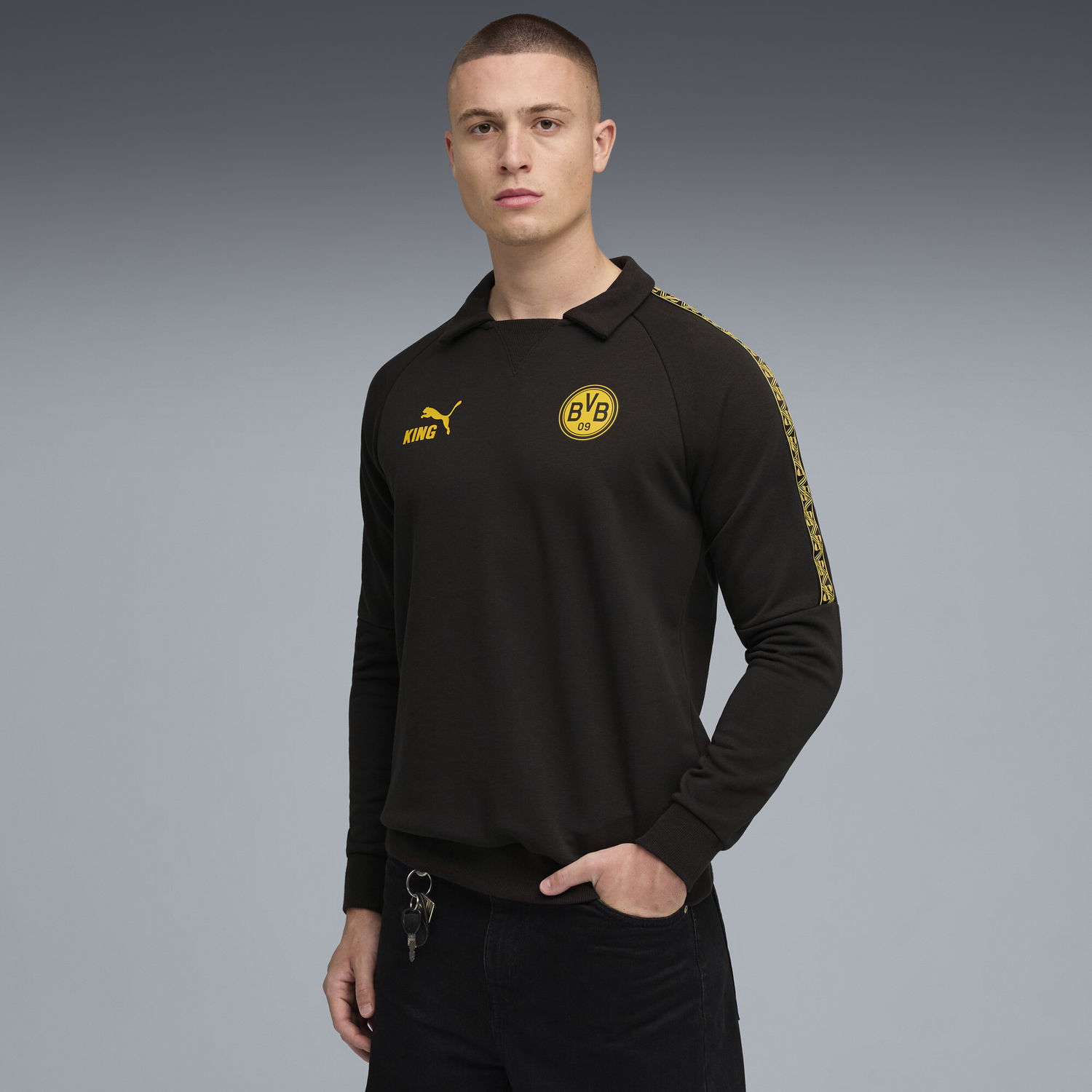 Sweatshirt Puma Borussia Dortmund KING Drill Top Sort | 782583_10, 1