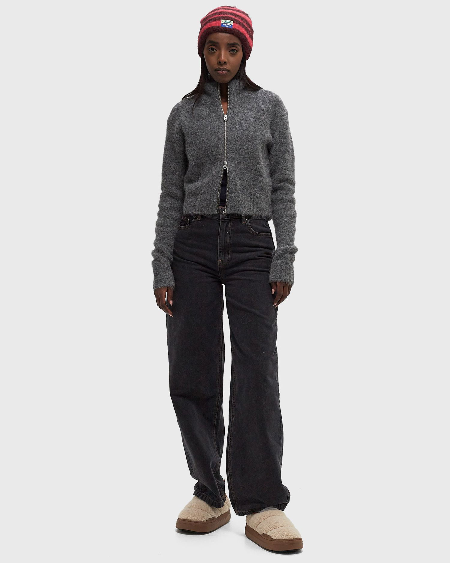 Sweater Samsoe Samsoe Samsøe & Samsøe SAJEANNE Zip Cardigan Grå | F24400072-IRON-GATE, 1