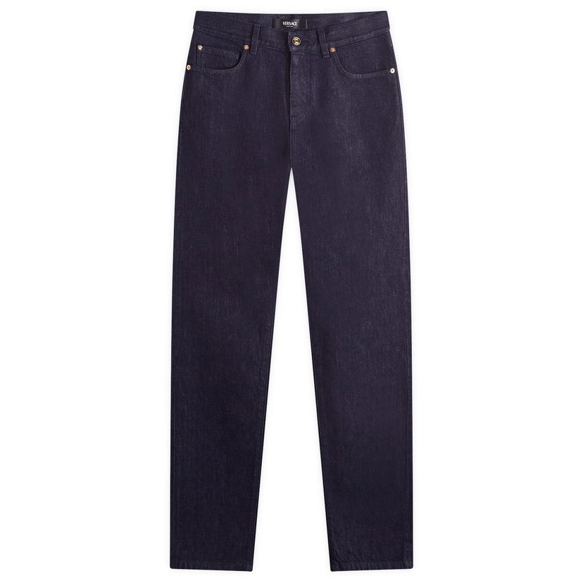 Jeans Versace Reactive Embroidered Denim Jeans Mørkeblå | 1015844-1A12477-1D100