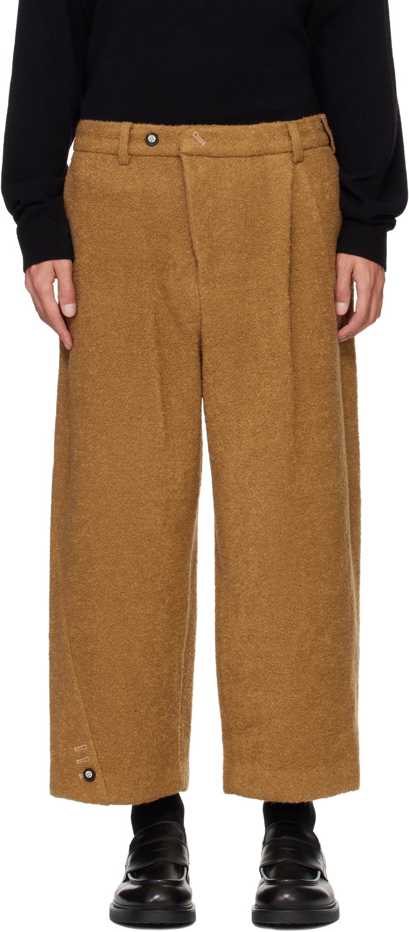 Bukser ADER ERROR Brown Wool Wide Leg Trousers Brun | BN01FWSA0207CM