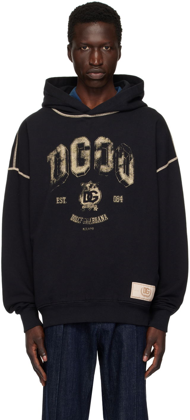Sweatshirt Dolce & Gabbana Oversize Hoodie Sort | G9AJATG7NQC