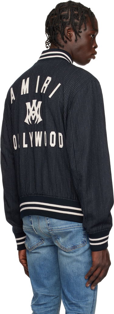 Bomberjakke AMIRI 'MA Hollywood' Pinstripe Bomber Jacket Mørkeblå | AMOUBB1024, 2