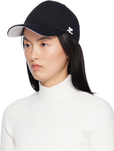 Kasket Courrèges Courrèges Signature 'AC' Cotton Cap Sort | 125ACT039CO0024, 3