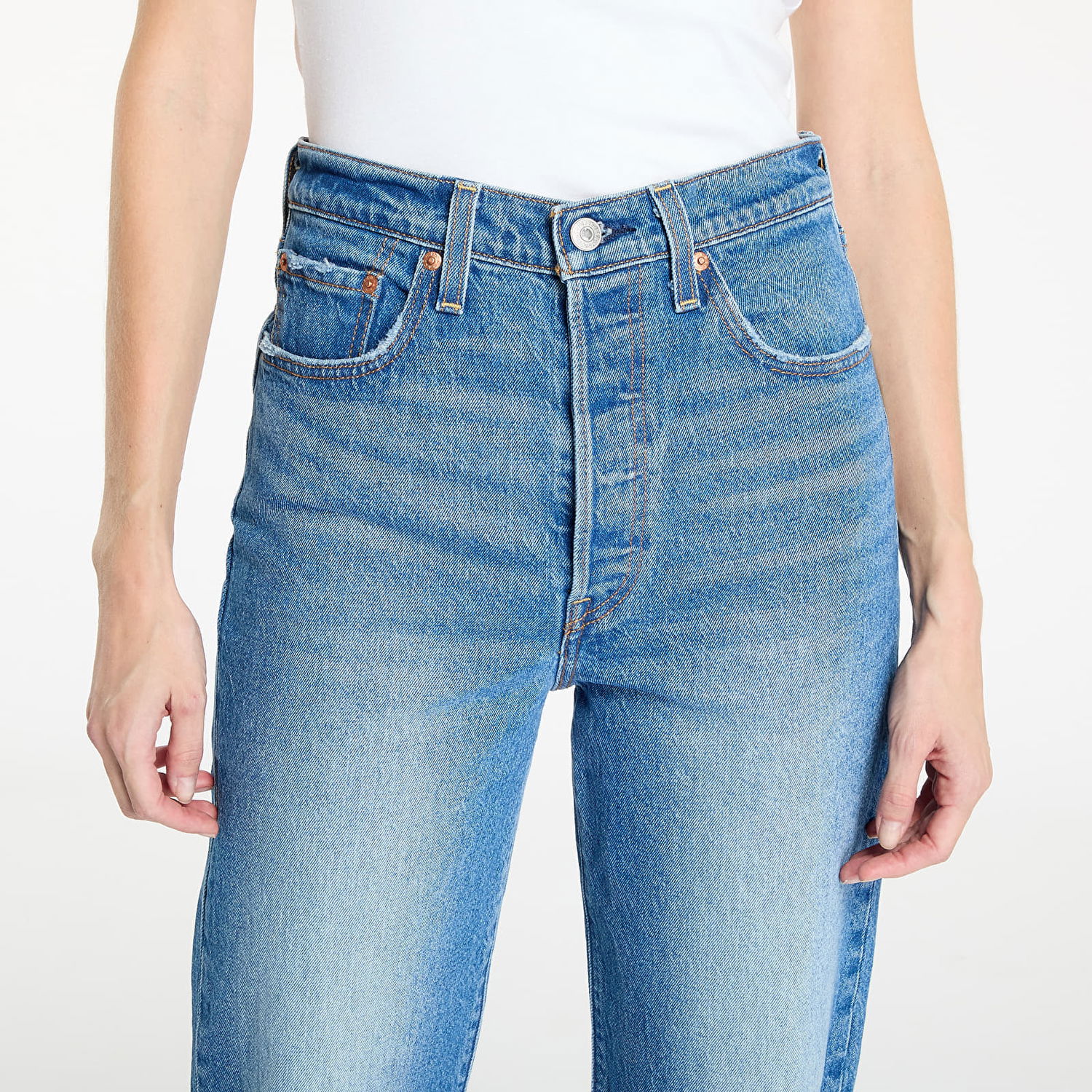 Bukser og jeans Levi's Blue Ribcage Full Length Jeans Blå | 79078-0008, 1