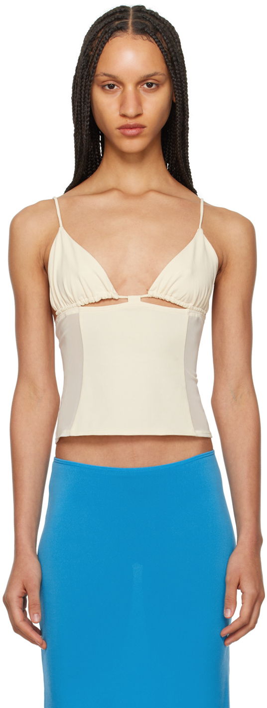 Bh Miaou Miaou Ellie Cutout Tank Top Beige | 7113JRBCRM