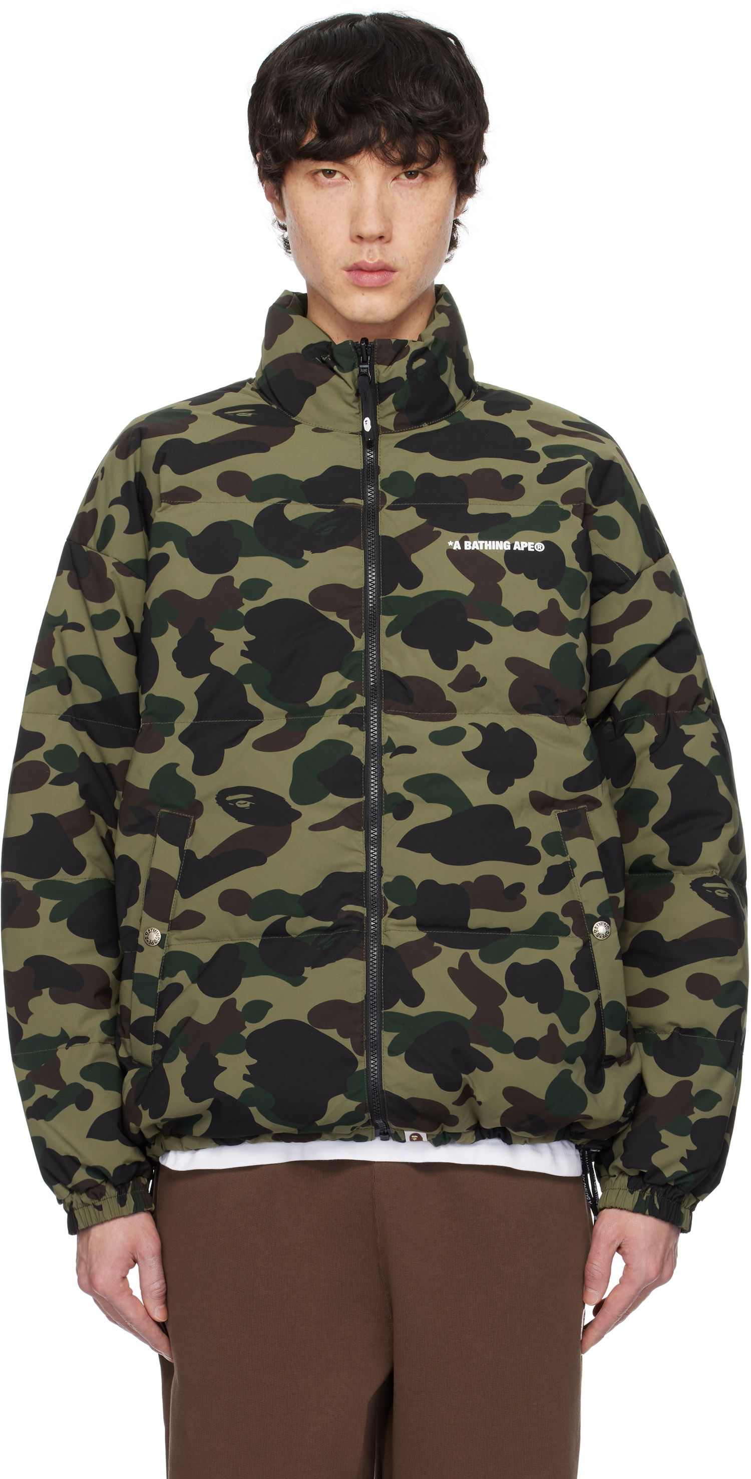 Jakke BAPE Camo Reversible Down Jacket Grøn | 001DNK801009M, 0