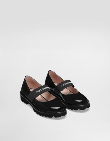 Tilbehør Dolce & Gabbana Dolce & Gabbana Patent Leather Mary Janes With Logo Elastic Strap Sort | D11333A913589923, 1