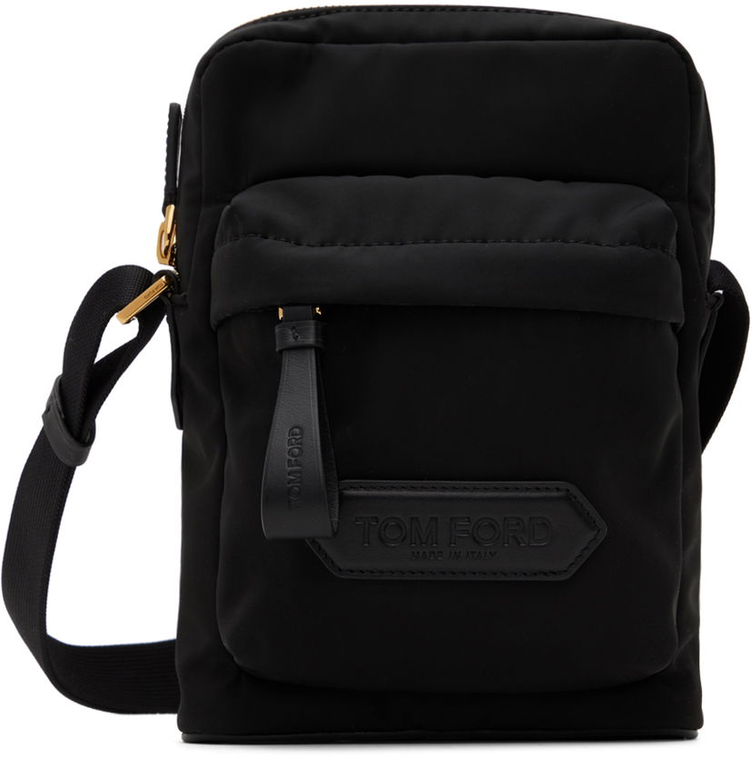 Skuldertaske Tom Ford Nylon Zip Crossbody Messenger Bag Sort | H0461-TNY017G