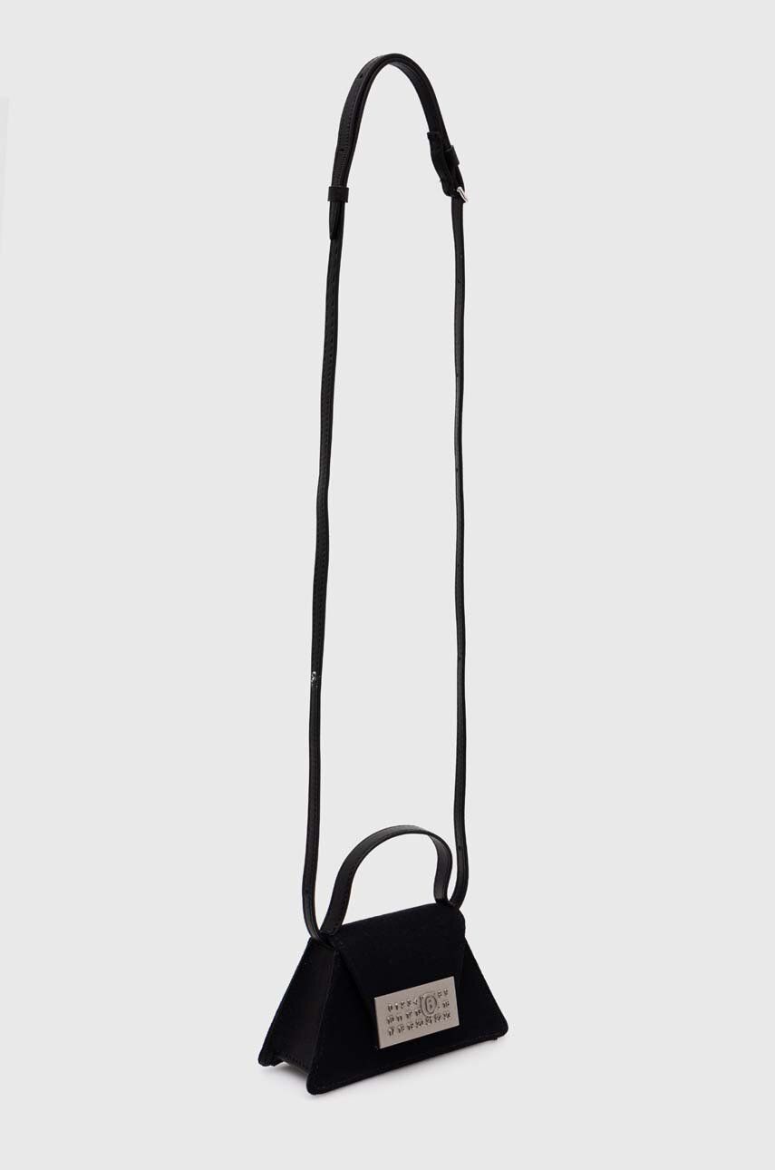Håndtaske Maison Margiela MM6 Black Triangle Shoulder Bag Sort | SB5ZI0006.P6642, 1
