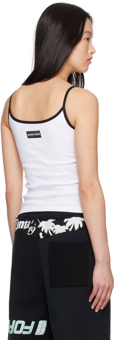 Tanktop Marine Serre Marine Serre Moon Logo Jersey Tank Top Hvid | WTT029A CJER0008, 2