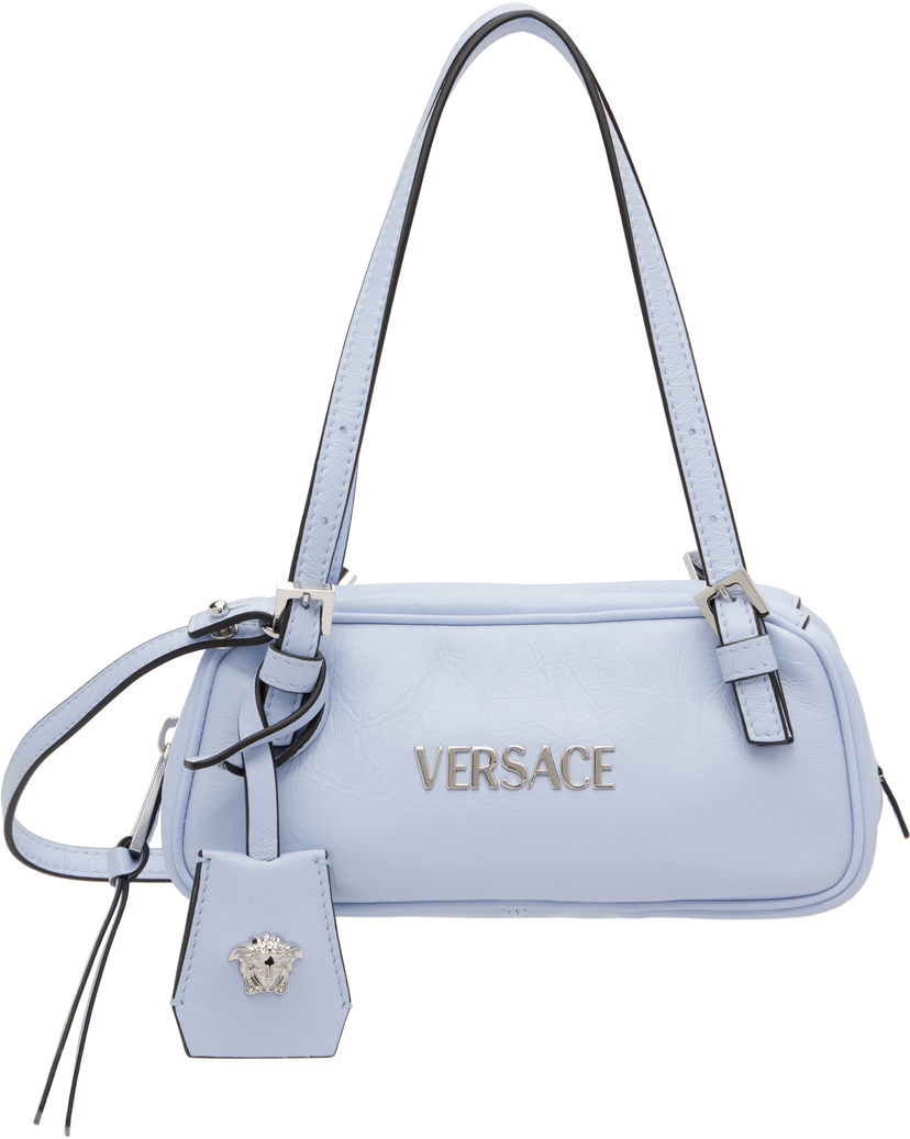 Håndtaske Versace Versace Tag Bowling Mini Bag Blå | 1019178_1A14402_1V15P