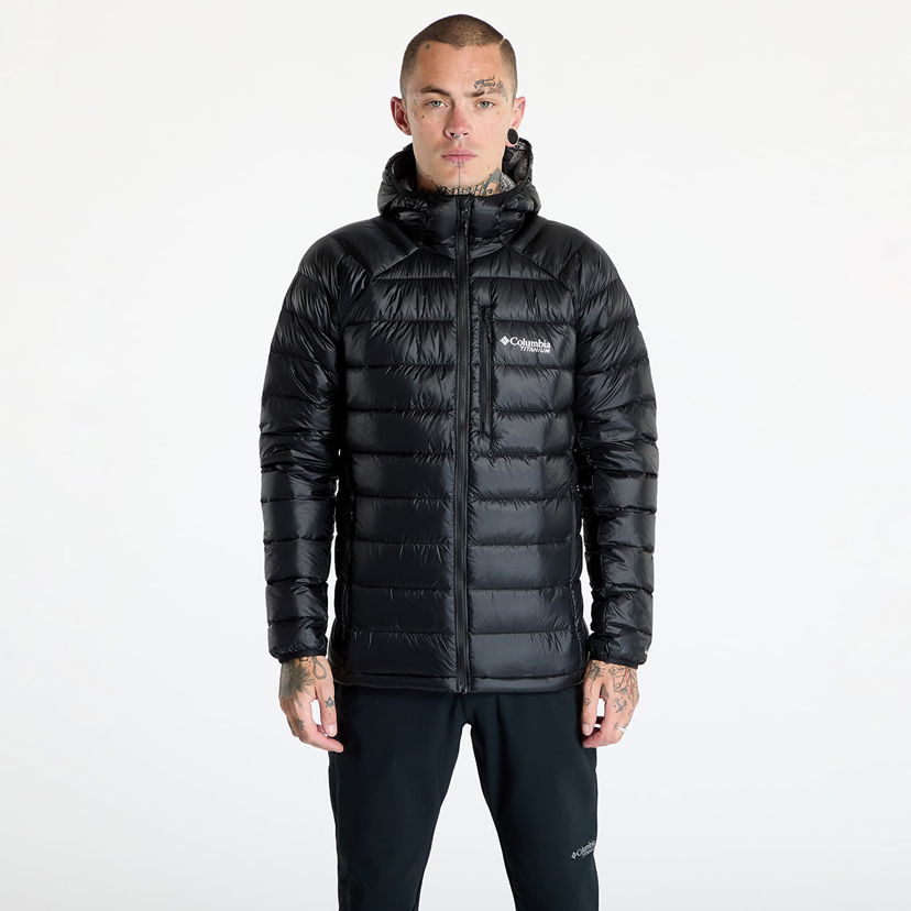 Puffer jakke Columbia Arctic Crest™ Down Hooded Jacket Black Sort | 2088774010