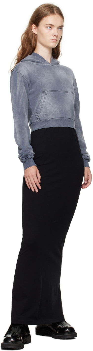 Nederdel We11done We11done Layered Hoodie Maxi Dress Sort | WD-TH2-24-838-W-CH, 3