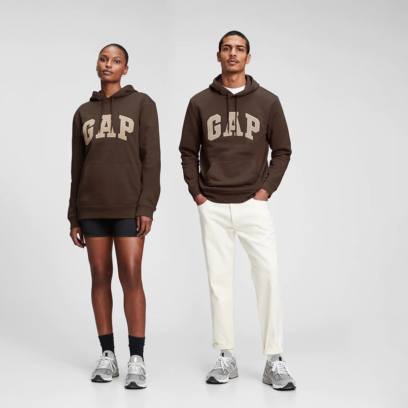 Sweatshirt GAP Logo Pullover Hoodie Turkish Coffee Brun | 738102-25