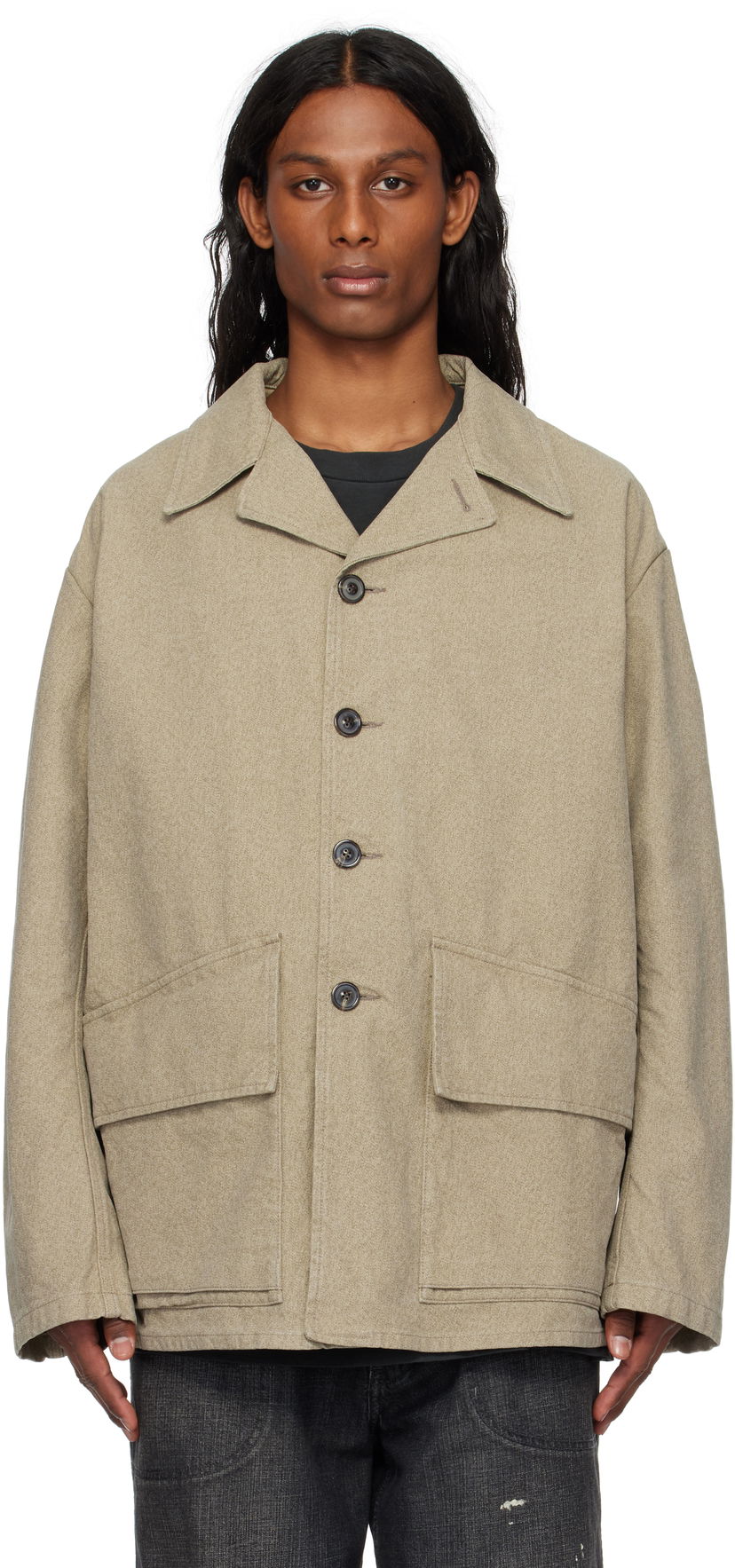 Jakke Maison Margiela Maison Margiela Cotton Caban Jacket Beige | S50AM0629 M35310