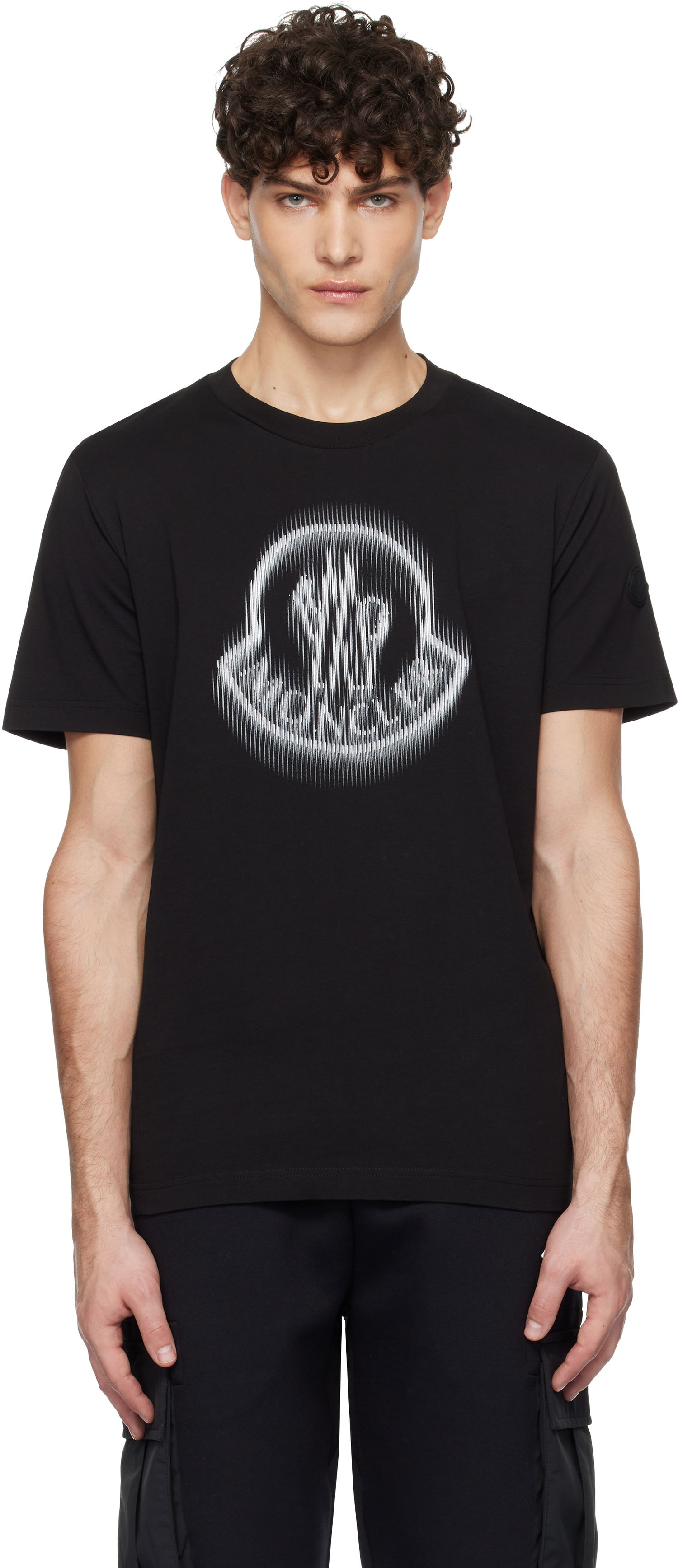 T-shirt Moncler Short Sleeve T-Shirt With Graphic Print Sort | K10918C0000489A17, 0
