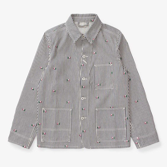 Jakke KENZO PARIS Rinse Striped Workwear Denim Jacket Flerfarvet | FD55DV1026J1-DM, 1
