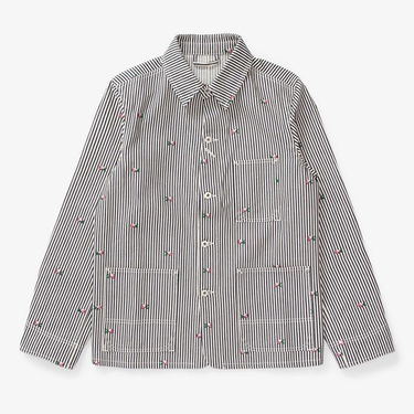 Jakke KENZO PARIS Rinse Striped Workwear Denim Jacket Flerfarvet | FD55DV1026J1-DM, 1