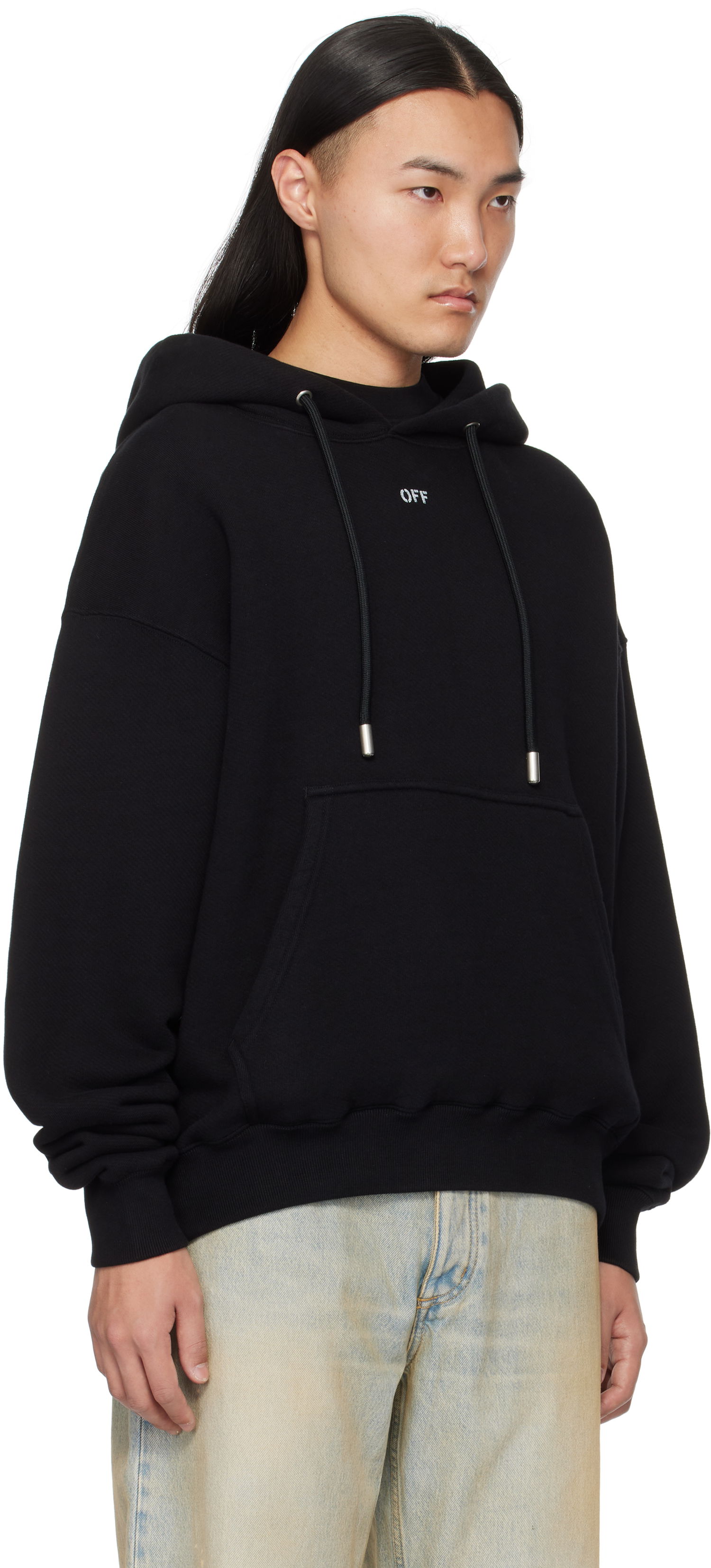 Sweatshirt Off-White Black Off Stamp Skate Hoodie Sort | OMBB085C99FLE0101001, 1