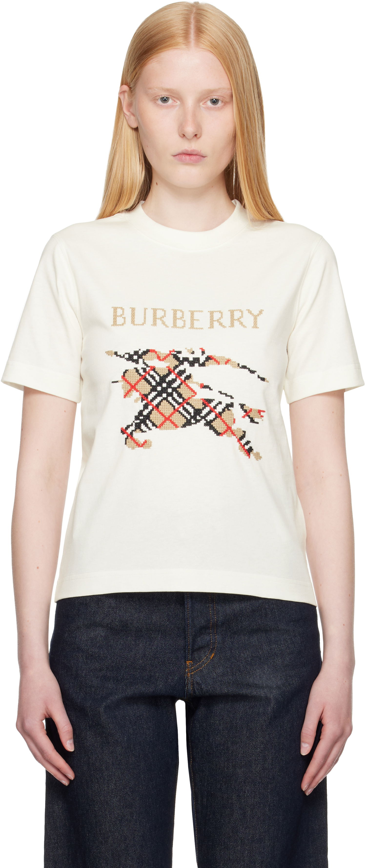 T-shirt Burberry Burberry Large Logo Graphic T-Shirt Hvid | 8110955, 0