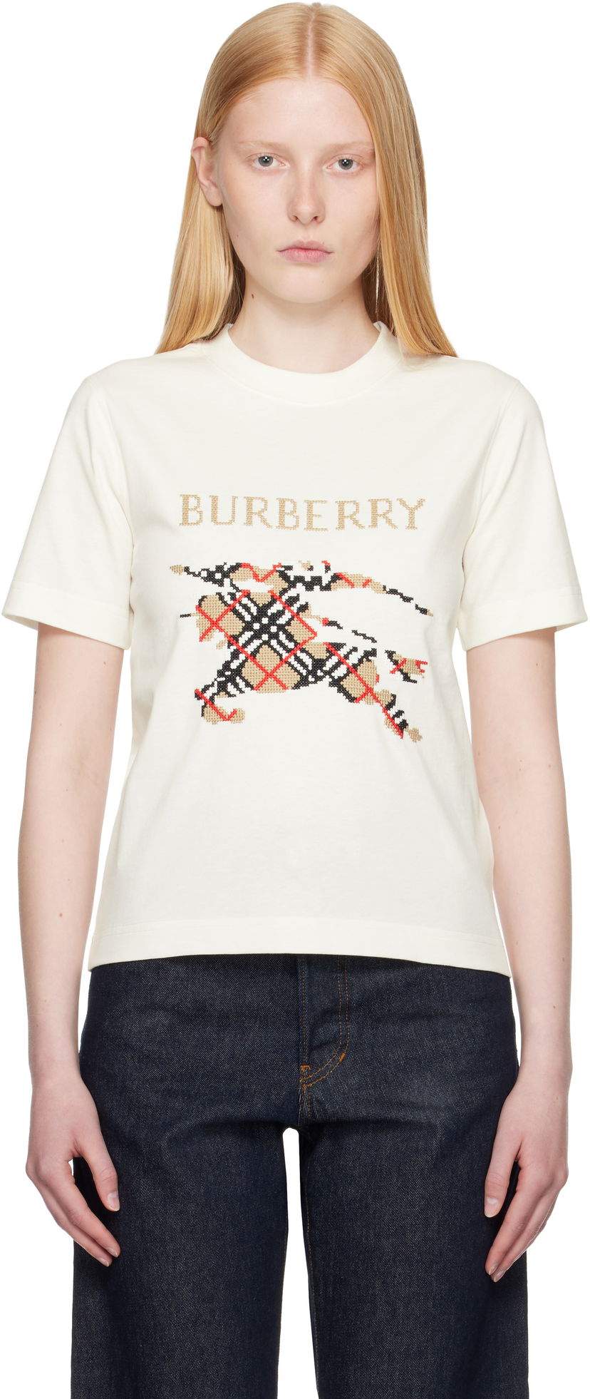 T-shirt Burberry Burberry Large Logo Graphic T-Shirt Hvid | 8110955