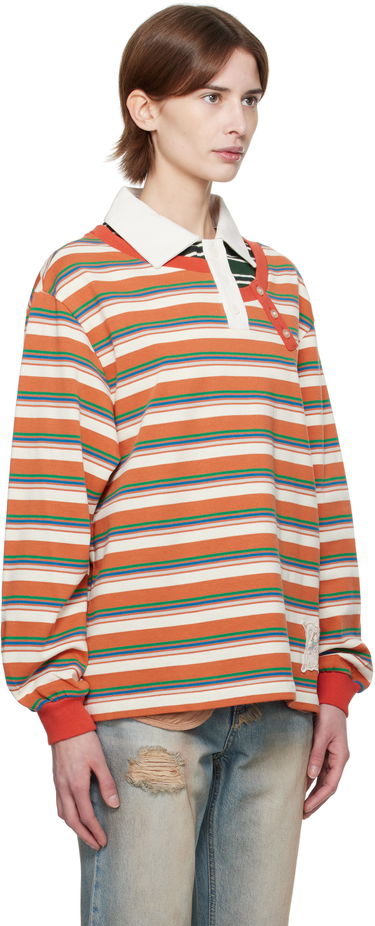 Polo skjorte Andersson Bell Andersson Bell Striped Long Sleeve Polo Orange | atb1259w, 1
