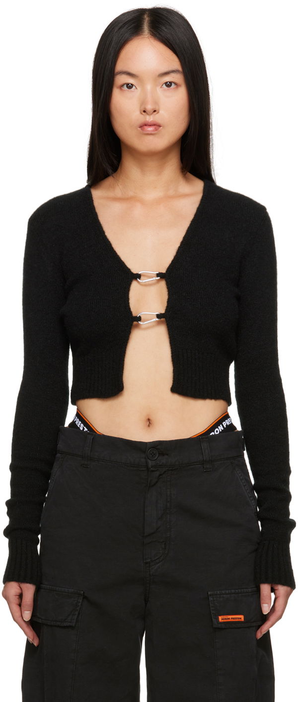 Sweater HERON PRESTON Lanyard Clasp Cardigan Sort | HWHB008F23KNI0011000, 0