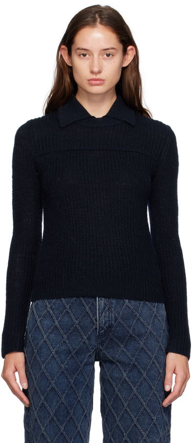 Sweater rag & bone Madix Knit Polo Top Blå | WAS24F023PB23, 0