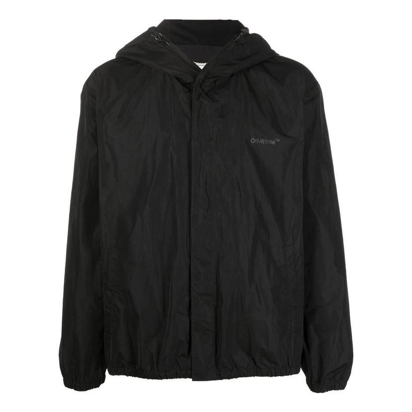 Vindjakke Off-White Off-White FW22 Classic Logo Hooded Jacket Sort | OMEB035C99FAB0011010
