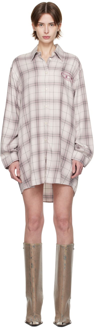 Skjorte Diesel Diesel D-Dalis-Q1 Plaid Minidress Beige | A16836 0HQAN, 0