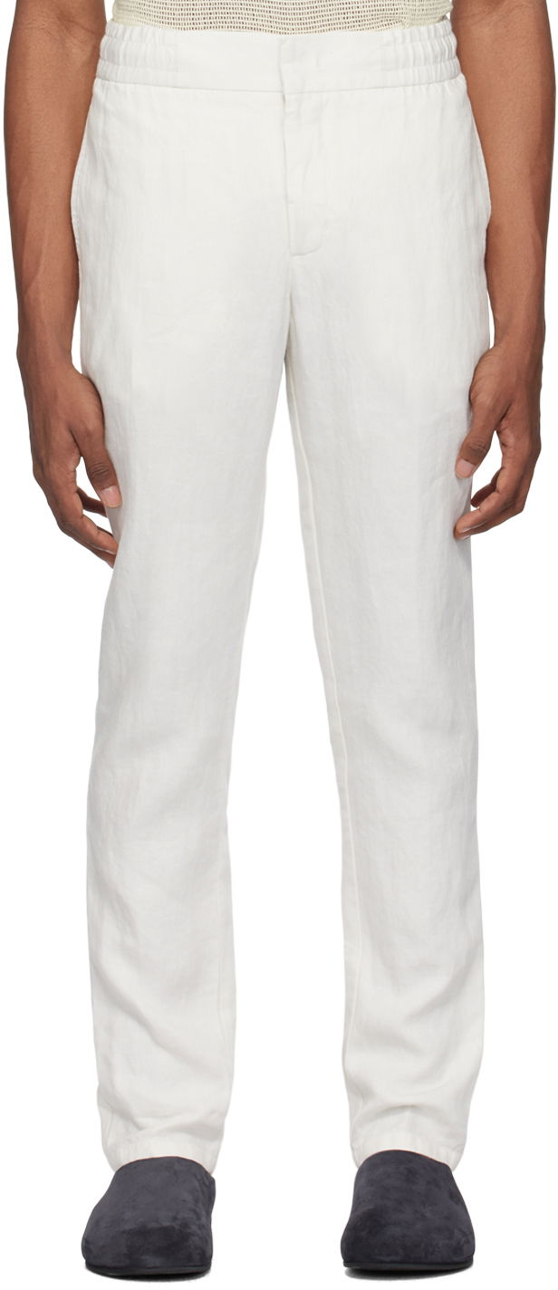 Bukser Orlebar Brown Relaxed-Fit Linen Trousers Hvid | 277258, 0