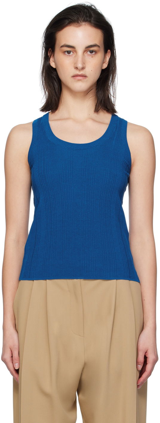 Tanktop Max Mara Weekend Max Mara Ceylon Ribbed Tank Top Blå | 2415361022600016
