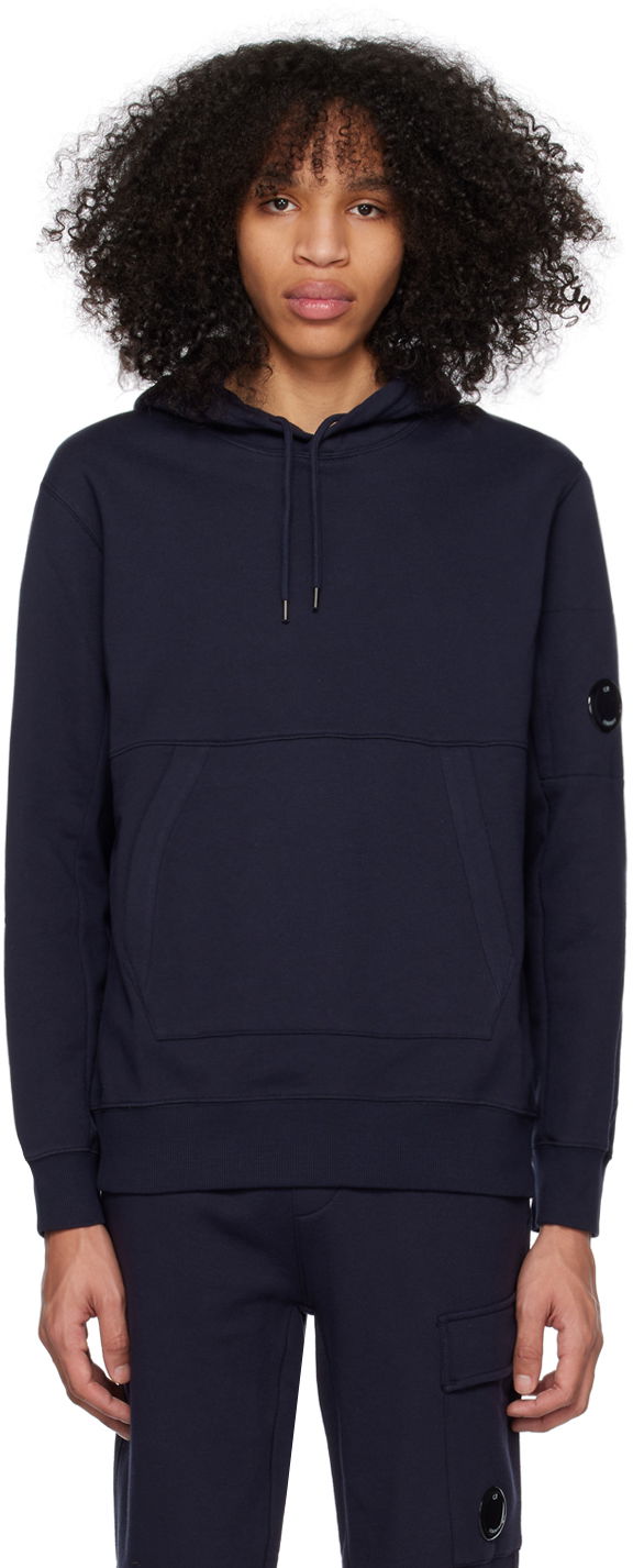 Sweatshirt C.P. Company Lens Hoodie Mørkeblå | 14CMSS023A-005086W, 0
