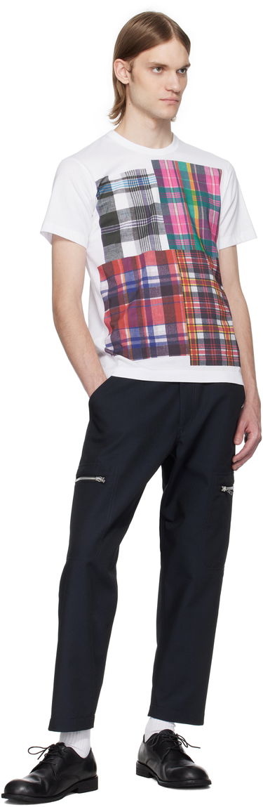 T-shirt Comme des Garçons Comme des Garçons Shirt Tartan Square Print T-Shirt Hvid | FO-T007-051, 3