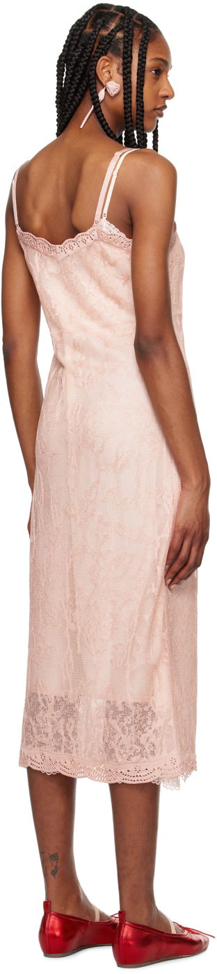 Kjole Simone Rocha Simone Rocha Floral Lace Midi Slip Dress Lyserød | SHMK3 0645, 2