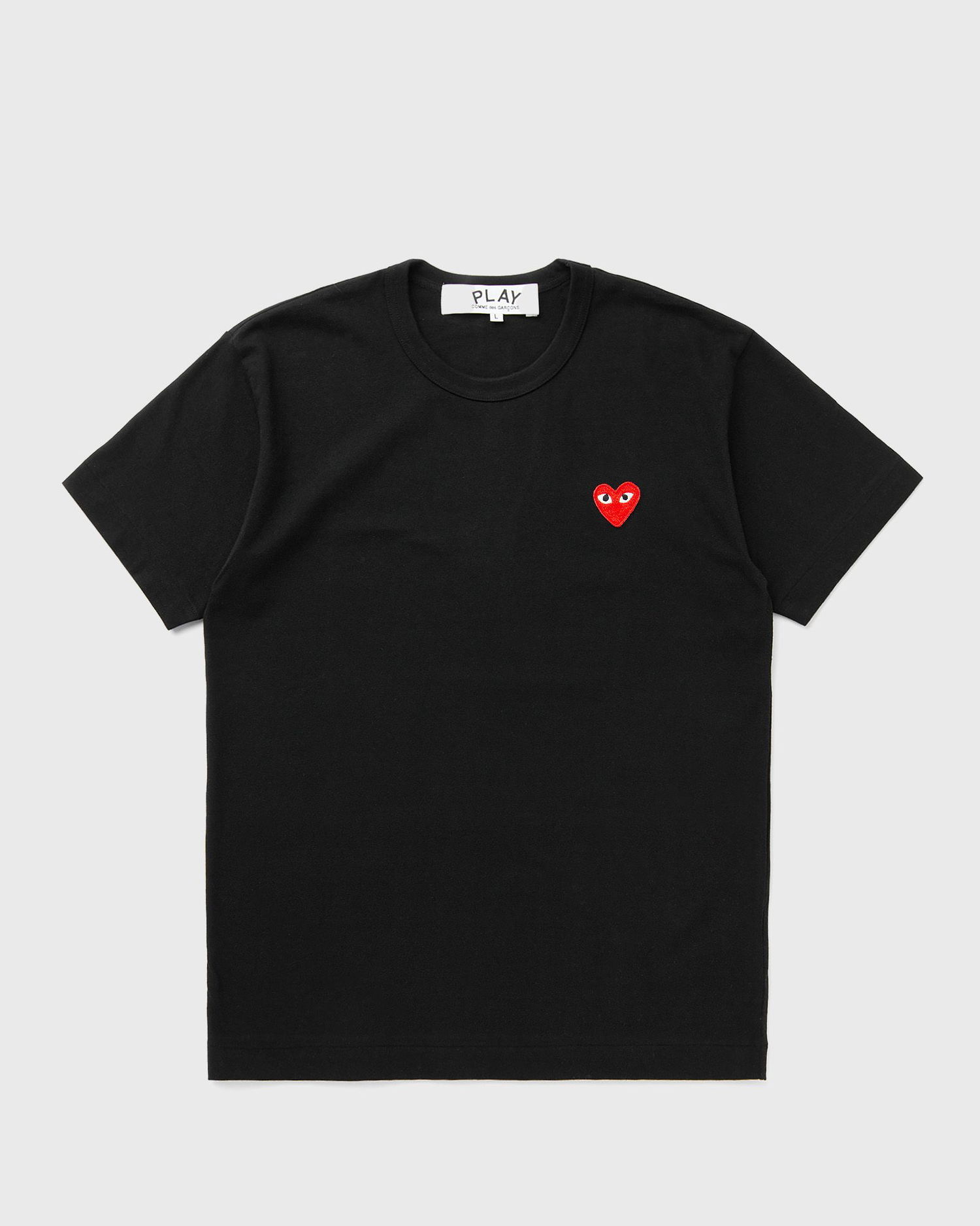T-shirt Comme des Garçons Black Short Sleeve T-Shirt With Red Emblem Sort | AX-T108-051-BLACK, 0