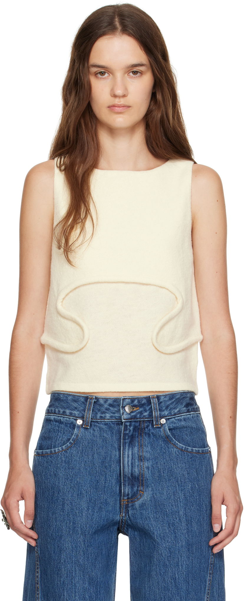 Tanktop Eckhaus Latta Eckhaus Latta Pallas Tank Top Hvid | 1405-EL-PF25-M -