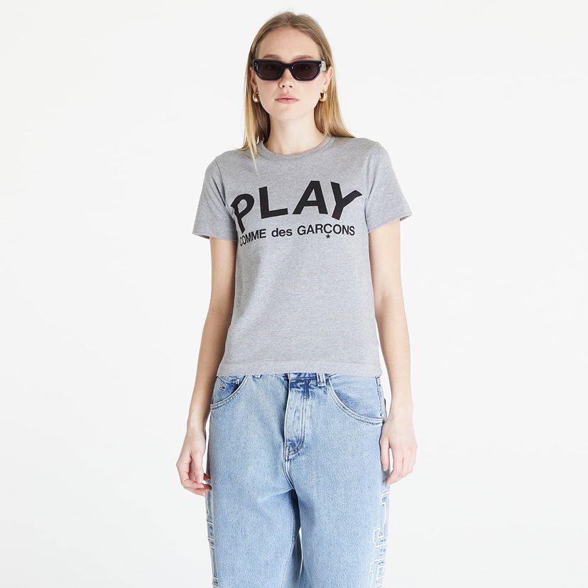 T-shirt Comme des Garçons PLAY Heart Logo Short Sleeve Tee Grå | AZT079 grey