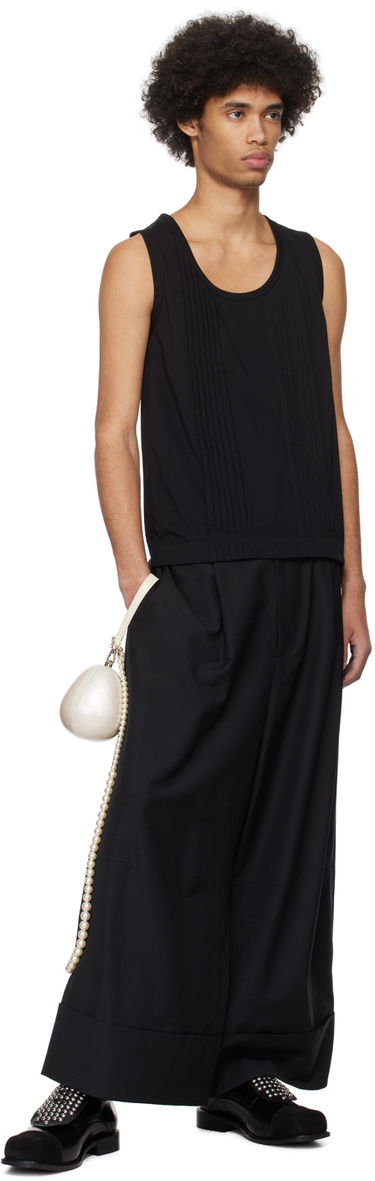Tanktop Simone Rocha Simone Rocha Double-Pleated Tank Top Sort | 5234 0553, 3